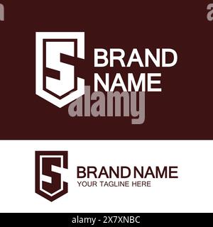 CS Logo or SC Logo. Creative letter CS or SC monogram logo shield  shape. Stock Vector