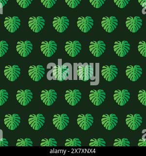 Monstera leaves seamless pattern. tropical pattern vector Stock Vector