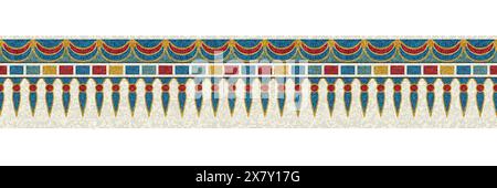 Horizontal border mosaic tiles, vector pattern Stock Photo
