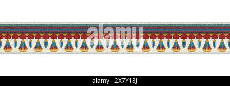 Horizontal border mosaic tiles, vector pattern Stock Photo