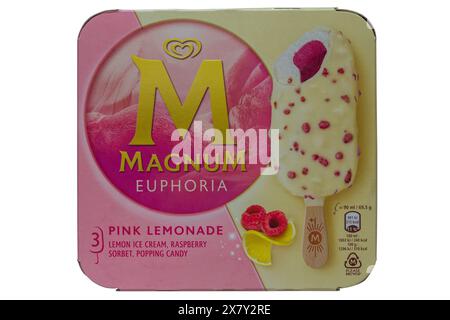 Magnum Euphoria pink lemonade icecream ice cream isolated on white ...