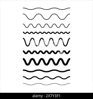 Wave line, abstract zigzag curves, seamless pattern texture design element illustration for background graphic Stock Vector