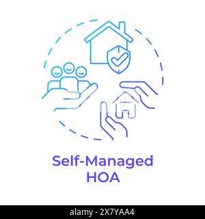 Self-managed HOA blue gradient concept icon Stock Vector