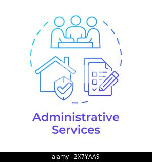 Administrative services blue gradient concept icon Stock Vector