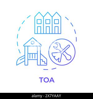 TOA blue gradient concept icon Stock Vector