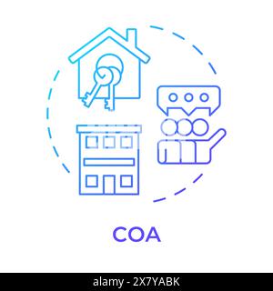 COA blue gradient concept icon Stock Vector