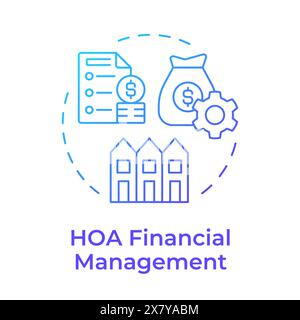 HOA financial management blue gradient concept icon Stock Vector