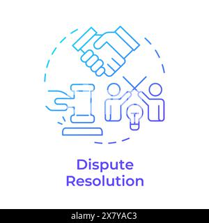 Dispute resolution blue gradient concept icon Stock Vector