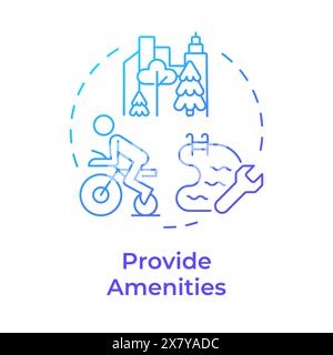 Provide amenities blue gradient concept icon Stock Vector