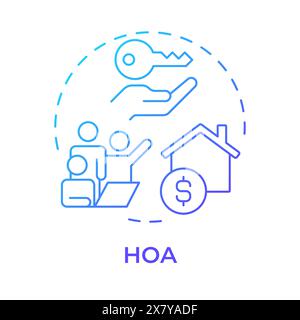 HOA blue gradient concept icon Stock Vector