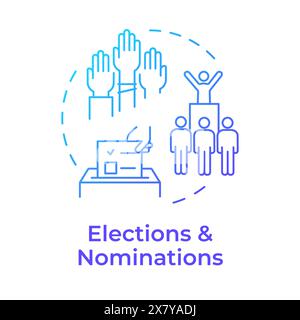 Elections and nominations blue gradient concept icon Stock Vector