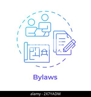 Bylaws blue gradient concept icon Stock Vector
