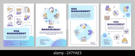 HOA management benefits blue gradient brochure template Stock Vector