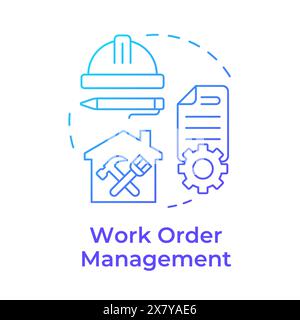 Work order management blue gradient concept icon Stock Vector