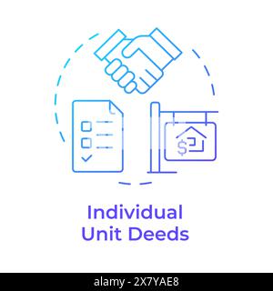 Individual unit deeds blue gradient concept icon Stock Vector