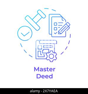 Master deed blue gradient concept icon Stock Vector