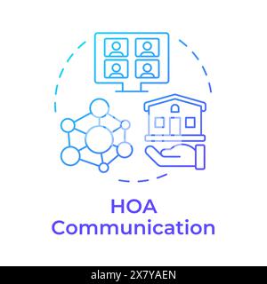 HOA communication blue gradient concept icon Stock Vector