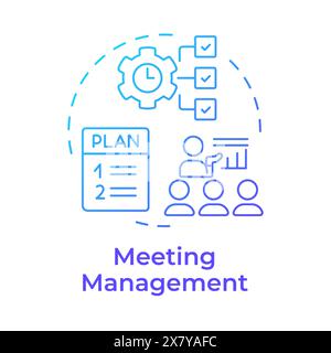 Meeting management blue gradient concept icon Stock Vector