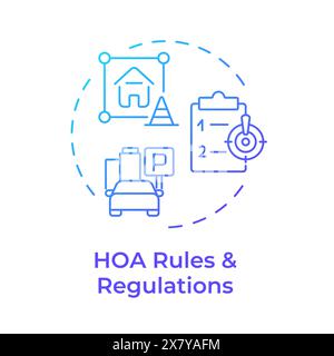HOA rules and regulations blue gradient concept icon Stock Vector