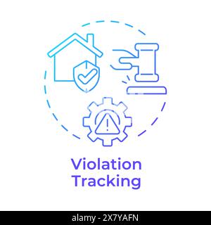 Violation tracking blue gradient concept icon Stock Vector
