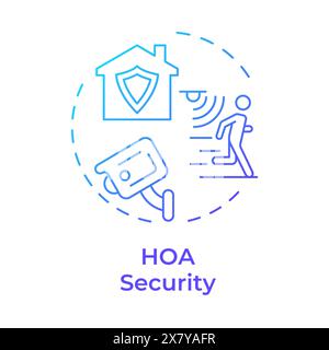 HOA security blue gradient concept icon Stock Vector