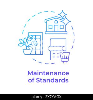 Maintenance of standards blue gradient concept icon Stock Vector