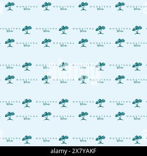 Monstera Deliciosa Seamless Pattern. monstera background vector Stock Vector