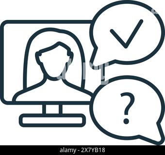 Online Therapy icon. Monochrome simple Virtual Assistant icon for templates, web design and infographics Stock Vector