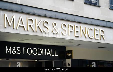 File photo dated 12/02/23 of a general view of a Marks and Spencer's store on Oxford Street, central London. Marks & Spencer has revealed a better-than-expected surge in annual profits as the group's turnaround plan pays off, with the retailer reporting a 58% hike in underlying pre-tax profits to £716.4 million for the year to March 30. Issue date: Wednesday May 22, 2024. Stock Photo