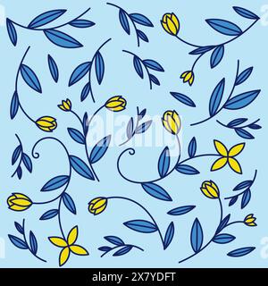 Luxury Nature Flower green background vector. Floral Seamless pattern Stock Vector