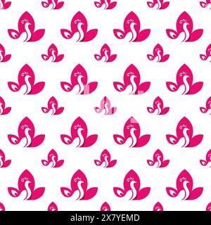 Lotus Peacock Pattern, Peacock simple background, suitable for fabric Stock Vector