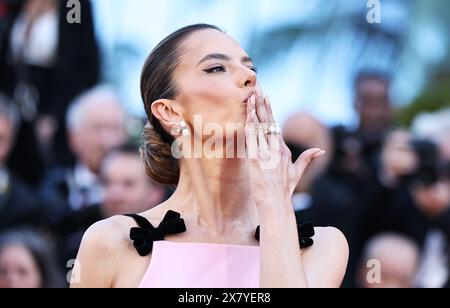 Cannes, France. 21st May, 2024. Brazilian model Alessandra Ambrosio arrives before the screening of the film 'Marcello Mio' at the 77th edition of the Cannes Film Festival in Cannes, southern France, on May 21, 2024. Credit: Gao Jing/Xinhua/Alamy Live News Stock Photo