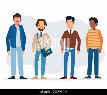 cartoon portrait young men group differents Stock Vector Image & Art ...