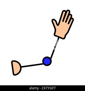 Prosthetic arm set icon. Artificial limb, bionic hand, robotic arm, assistive technology, rehabilitation, mobility aid, prosthesis, amputation support Stock Vector
