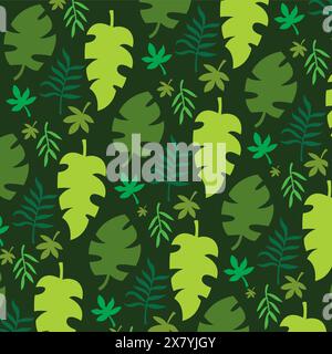 leaf pattern simple. nature background seamless pattern Stock Vector