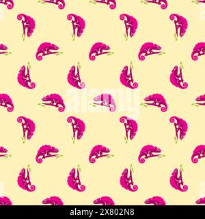 illustration of chameleon pattern, chameleon wallpaper for fabric, wall decor, carpet etc Stock Vector