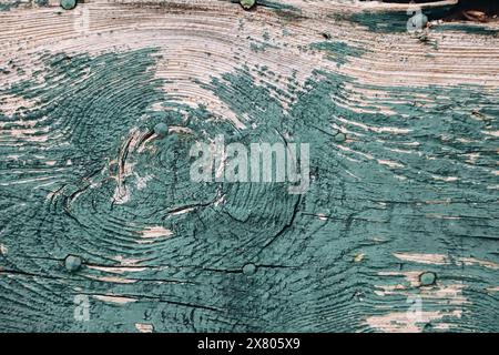 Old wooden surface with peeling paint Stock Photo