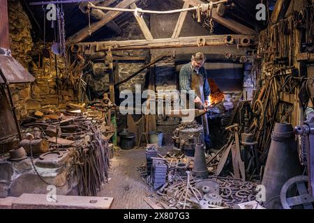 Blacksmith and forge, St Fagan's folk museum, Cardiff, Wales, UK Stock Photo