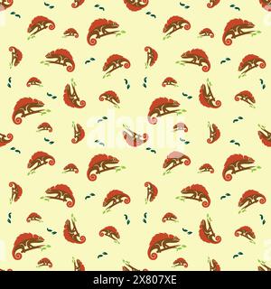 illustration of chameleon pattern, chameleon background Stock Vector