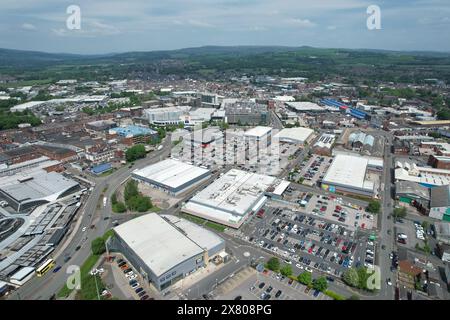 Aerial photograph of Bury town centre Stock Photo