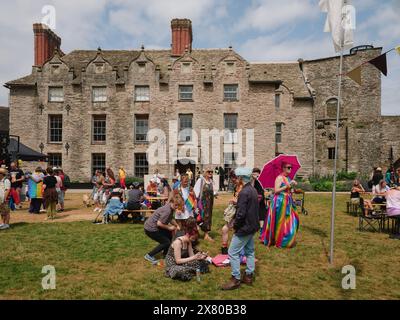 Hay Pride festival celebrating everything LGBTQ+ at Hay Castle, Hay On Wye, Powys Wales UK. 26th June 2023 Stock Photo