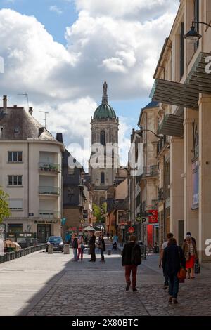 Rennes, France - July 30 2017: Notre-Dame-en-Saint-Melaine is a French abbey church located in Rennes, department of Ille-et-Vilaine - in the extensio Stock Photo