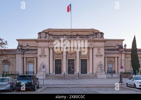 Toulon, France - March 24 2019: Main entrance of the Palais de justice de Toulon (Toulon courthouse). Stock Photo