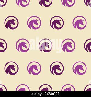 Horse Head Seamless Pattern. Animal Background Vector Stock Vector