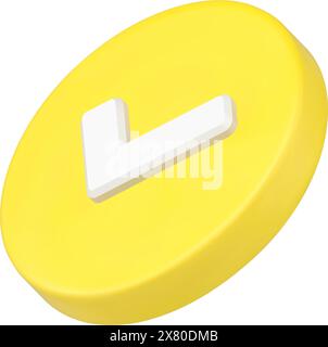 White volumetric check mark in blue circle 3d icon. Confirmation ...