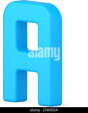 A blue letter symbol 3d isometric icon vector illustration. Logotype alphabet font for stylish type typography writing isolated on white. Web button u Stock Vector