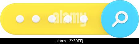 Search bar 3d icon. Space for entering text to navigate in web space. Convenient user interface for information retrieval applications. Modern icon us Stock Vector