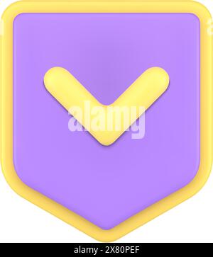 Safety shield cyberspace virus protection success verification password interface network realistic 3d icon vector illustration. Information security Stock Vector