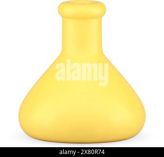 Chemical beaker laboratory experimental flask pharmacy discovery realistic 3d icon vector illustration. Biology measuring tube container medicine test Stock Vector