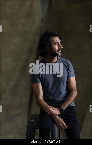 Portrait of one young latin American Caucasian man. Stock Photo